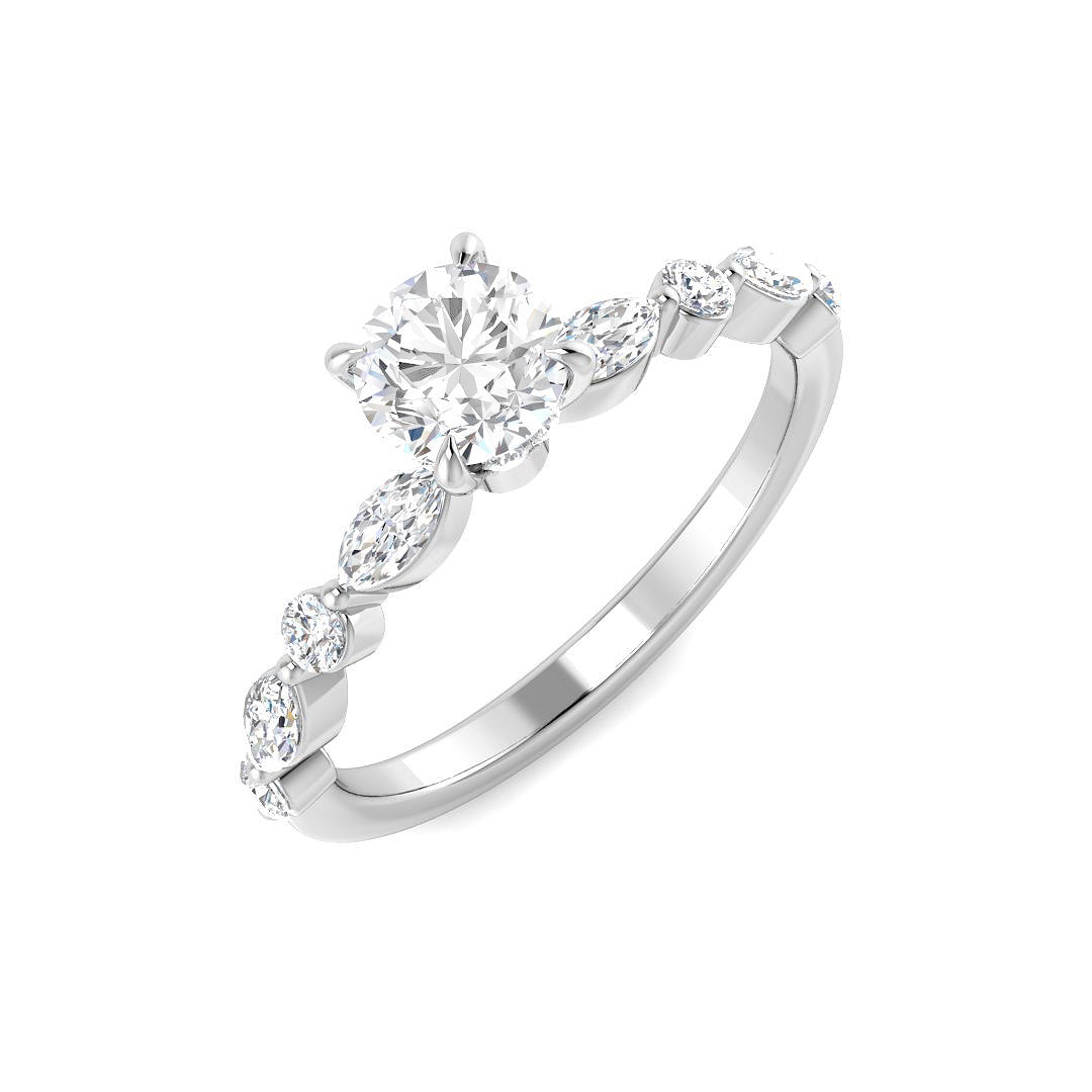 Engagement Diamond Ring 0.9ct–2.58ct – SR4633 – 18k White Gold