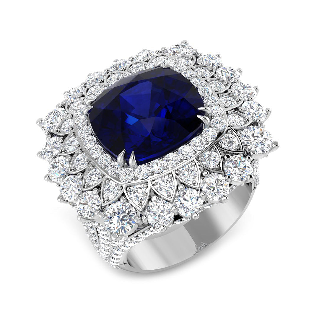 Fancy Lab-Grown Diamond Ring 13.9ct – SR4363~BS – 18k White Gold