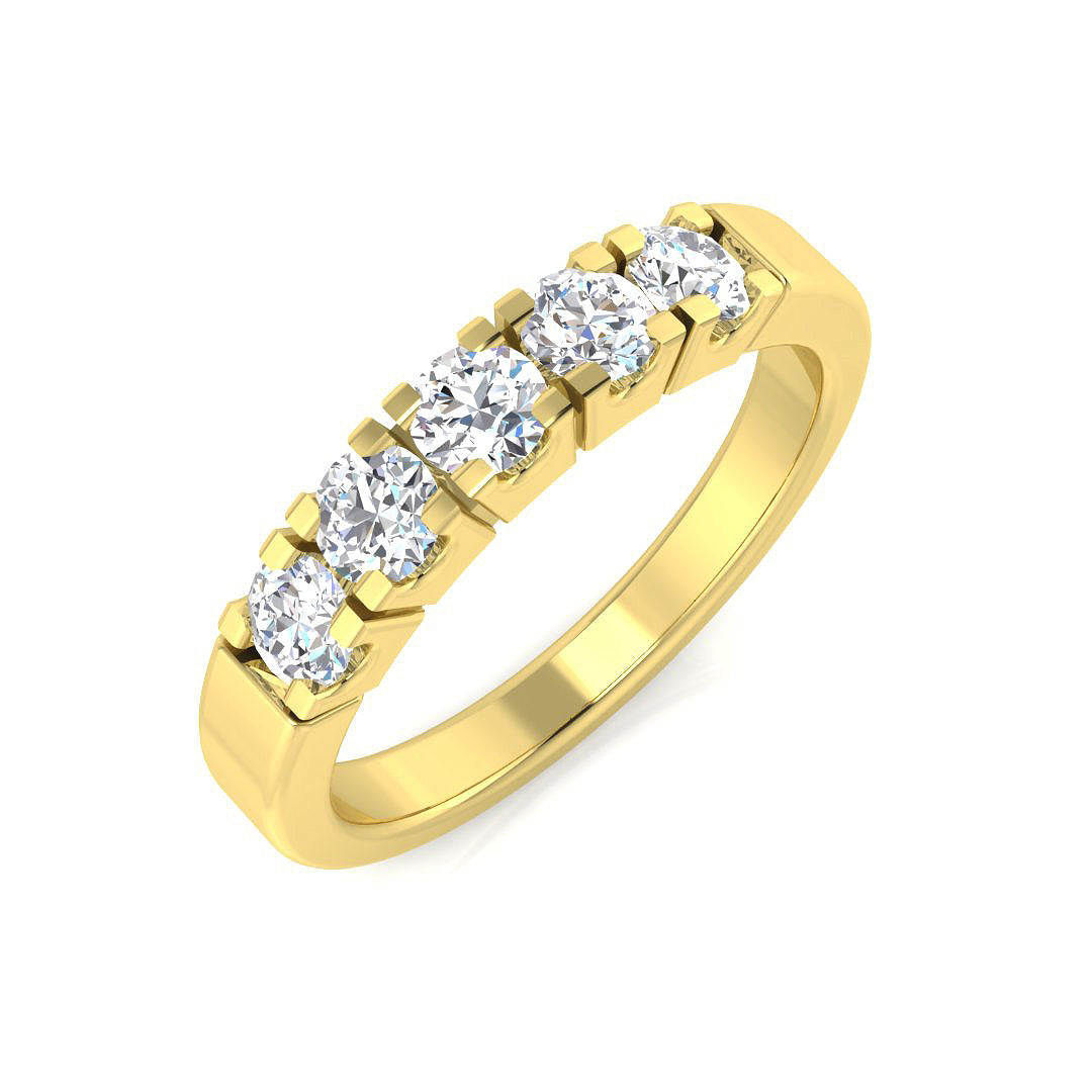 Five Stone Diamond Ring 0.49ct–0.68ct – SL8735 – 18k Yellow Gold