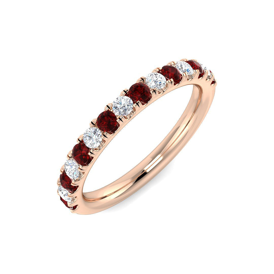 Half Eternity Diamond Ring 0.5ct–0.6ct – SR7945~RY – 18k Rose Gold