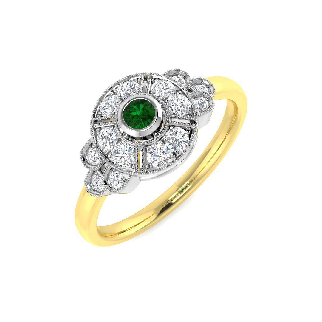 Vintage Diamond Ring 0.33ct – SR4705~EM – 18k Yellow Gold