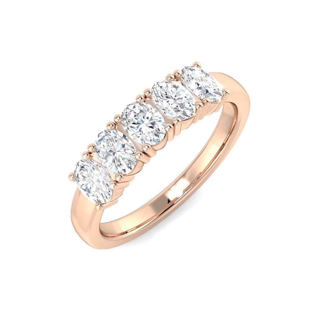 Five Stone Diamond Ring 1.01ct–1.38ct – SR1862 – 18k Rose Gold