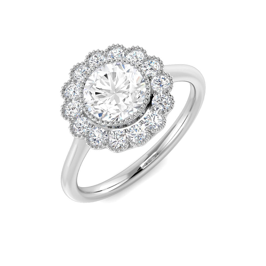 Vintage Lab-Grown Diamond Ring 1.36ct–4.07ct – SR7350 – 18k White Gold