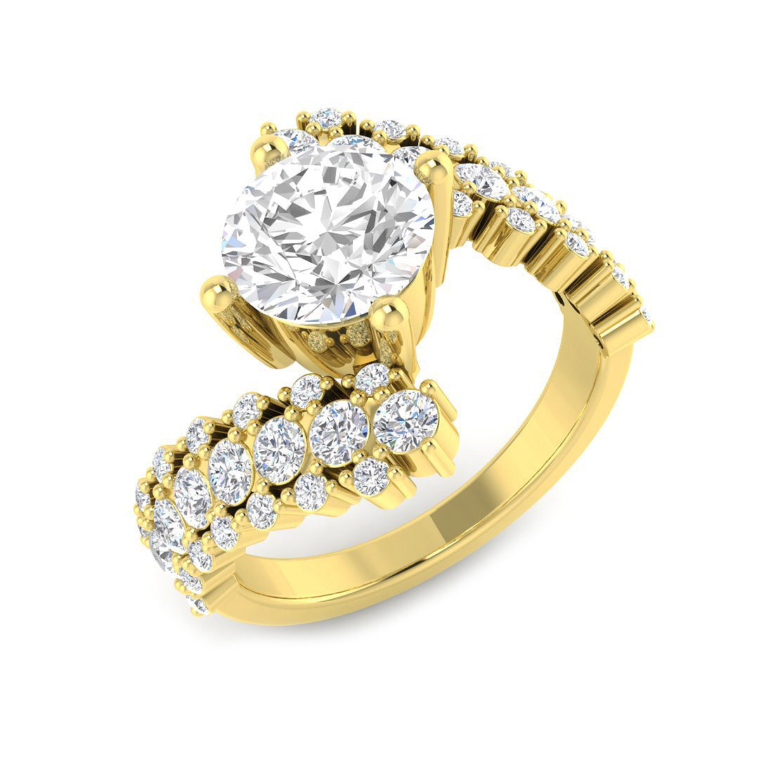 Engagement Lab-Grown Diamond Ring 2.41ct–2.49ct – SR4704 – 18k Yellow Gold