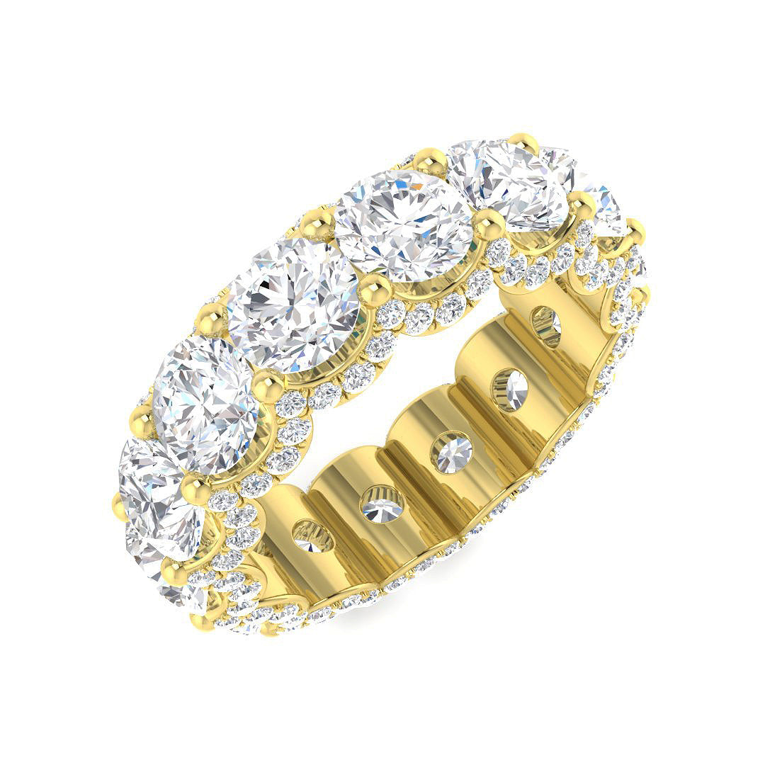 Full Eternity Diamond Ring 6.04ct–15.42ct – SR4683 – 18k Yellow Gold