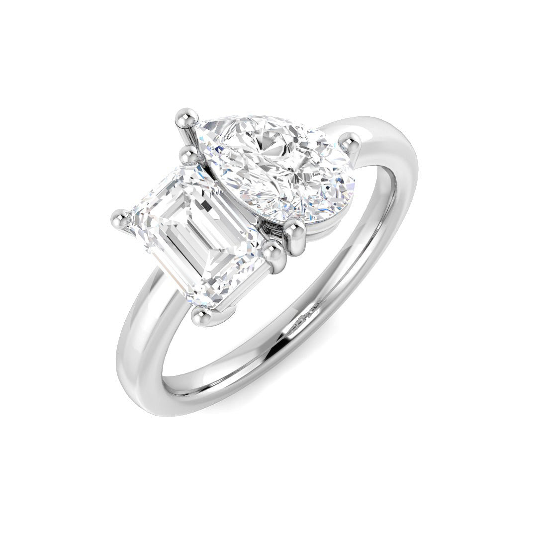 Two Stone Diamond Ring 0.97ct–2.04ct – SR4268 – 18k White Gold