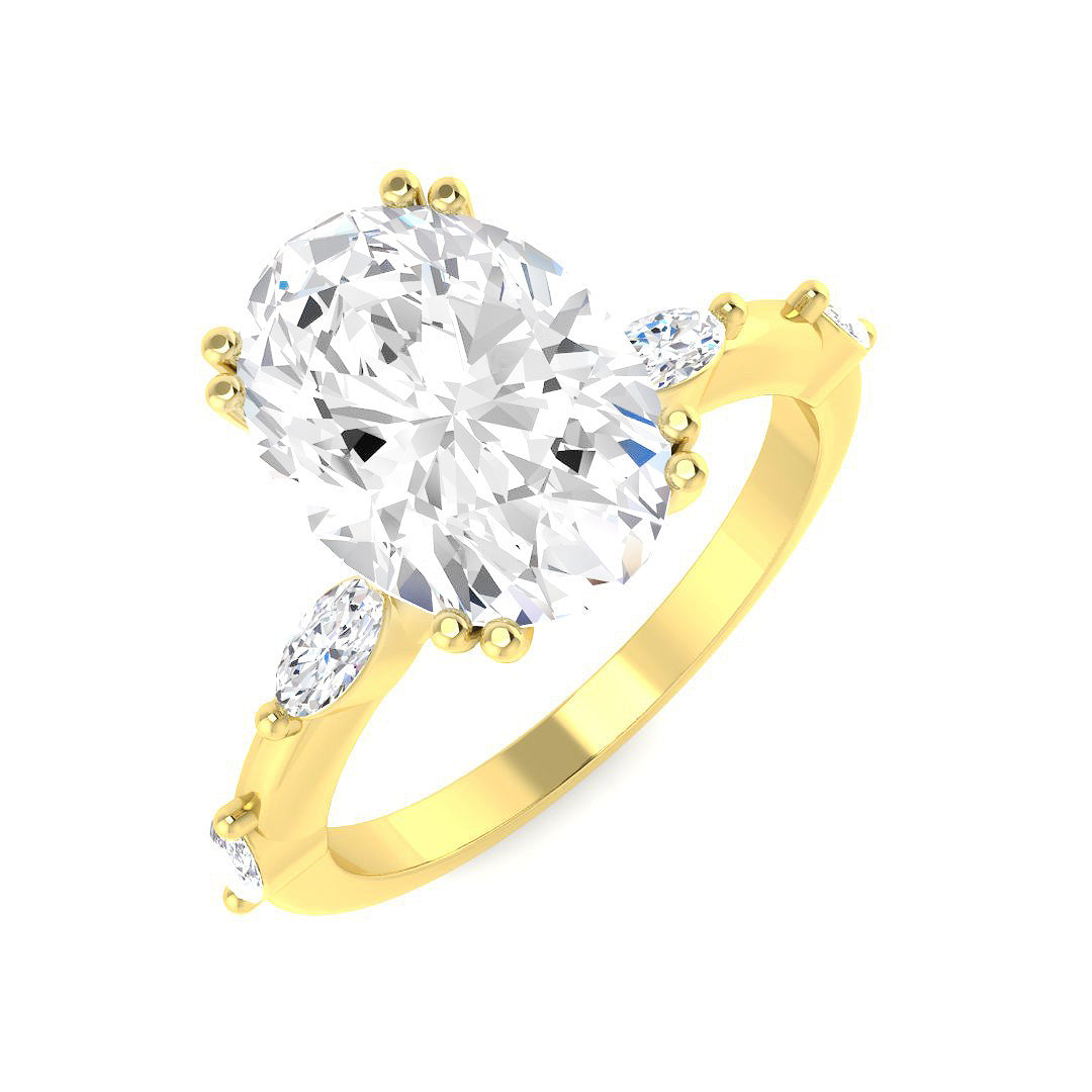 Engagement Lab-Grown Diamond Ring 3.6ct – SR4838 – 18k Yellow Gold