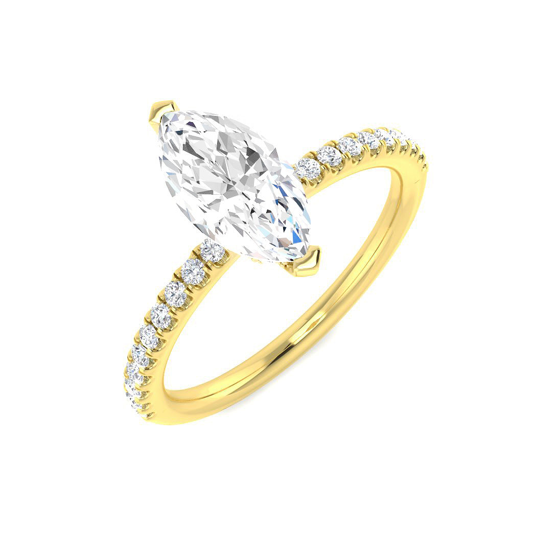 Engagement Lab-Grown Diamond Ring 1.02ct–5.58ct – SR5819 – 18k Yellow Gold