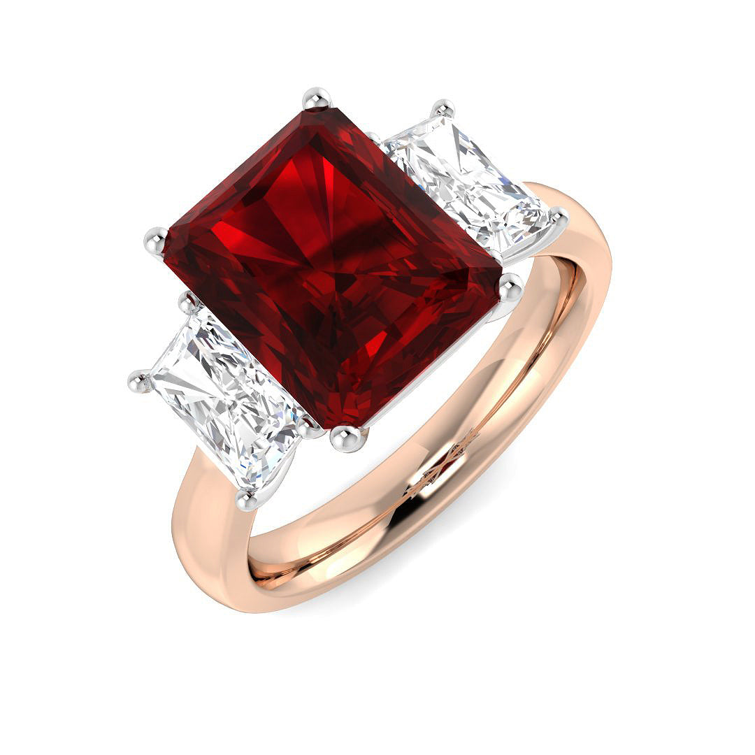 Ruby Lab-Grown Diamond Ring 4.46ct–5.85ct – SR453 – 18k Rose Gold