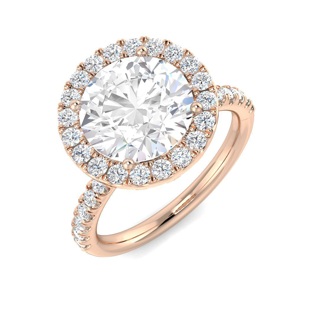 Halo Lab-Grown Diamond Ring 3.52ct – SR6123 – 18k Rose Gold