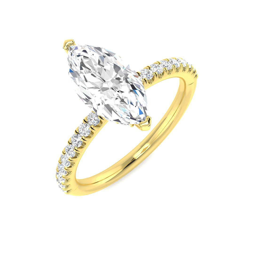 Engagement Lab-Grown Diamond Ring 1.02ct–5.58ct – SR5819 – 18k Yellow Gold