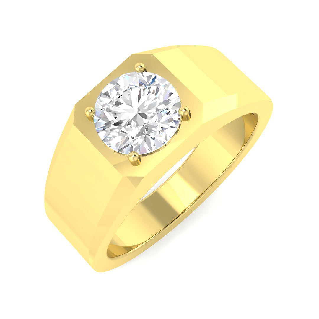 Signet Lab-Grown Diamond Ring 1.03ct–2.02ct – SR5067 – 18k Yellow Gold
