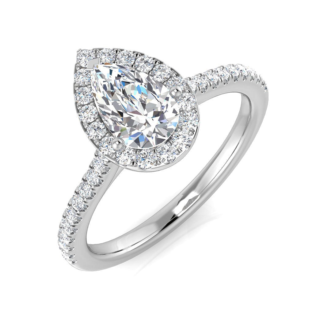 Halo Diamond Ring 0.55ct–5.71ct – SR530 – 18k White Gold