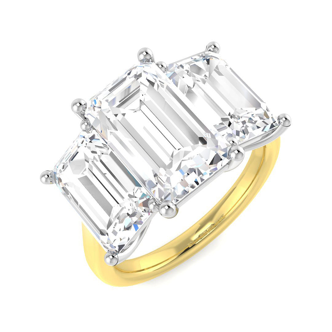 Three Stone Lab-Grown Diamond Ring 8.03ct – SR5513 – 18k Yellow Gold