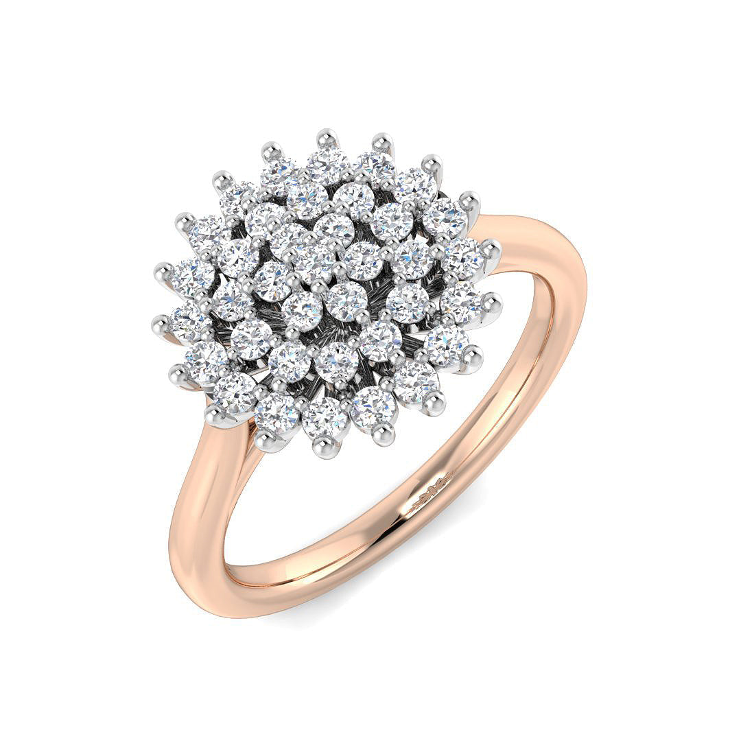 Cluster Diamond Ring 0.21ct–0.53ct – SR1350 – 18k Rose Gold
