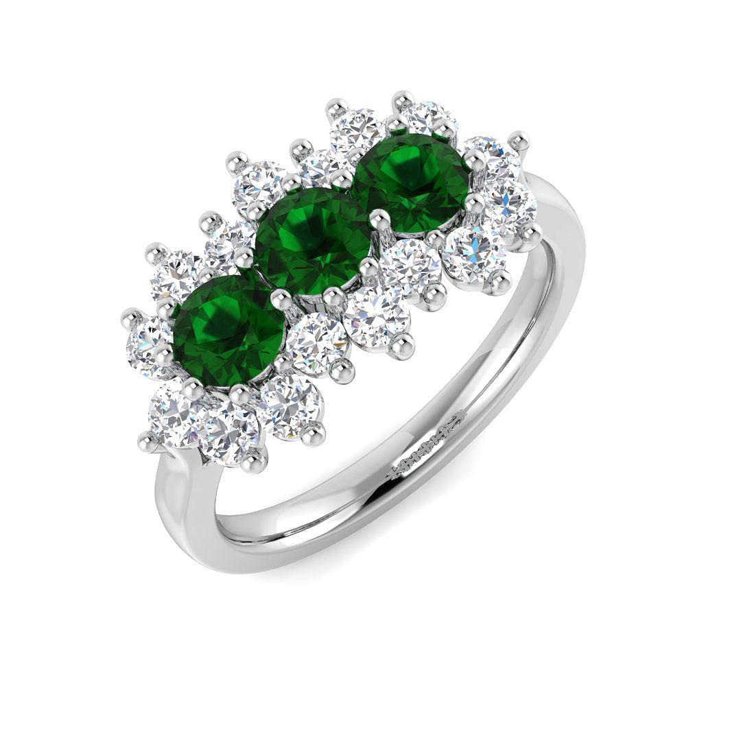 Boat Diamond Ring 1.59ct – SL8412~EM – 18k White Gold