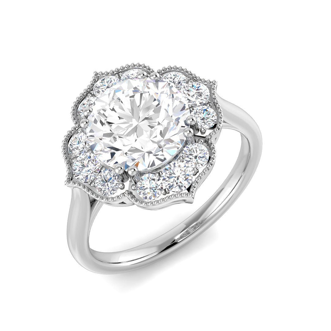 Vintage Diamond Ring 1.39ct–3.57ct – SR7356 – 18k White Gold