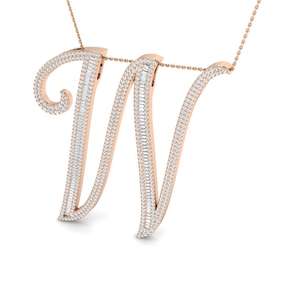 Initials Diamond Ring 2.64ct–3.68ct – SP5867-W – 18k Rose Gold