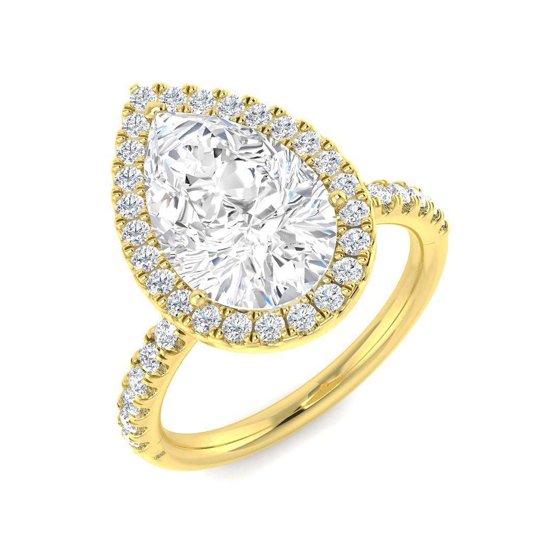 Halo Diamond Ring 0.55ct–5.71ct – SR530 – 18k Yellow Gold