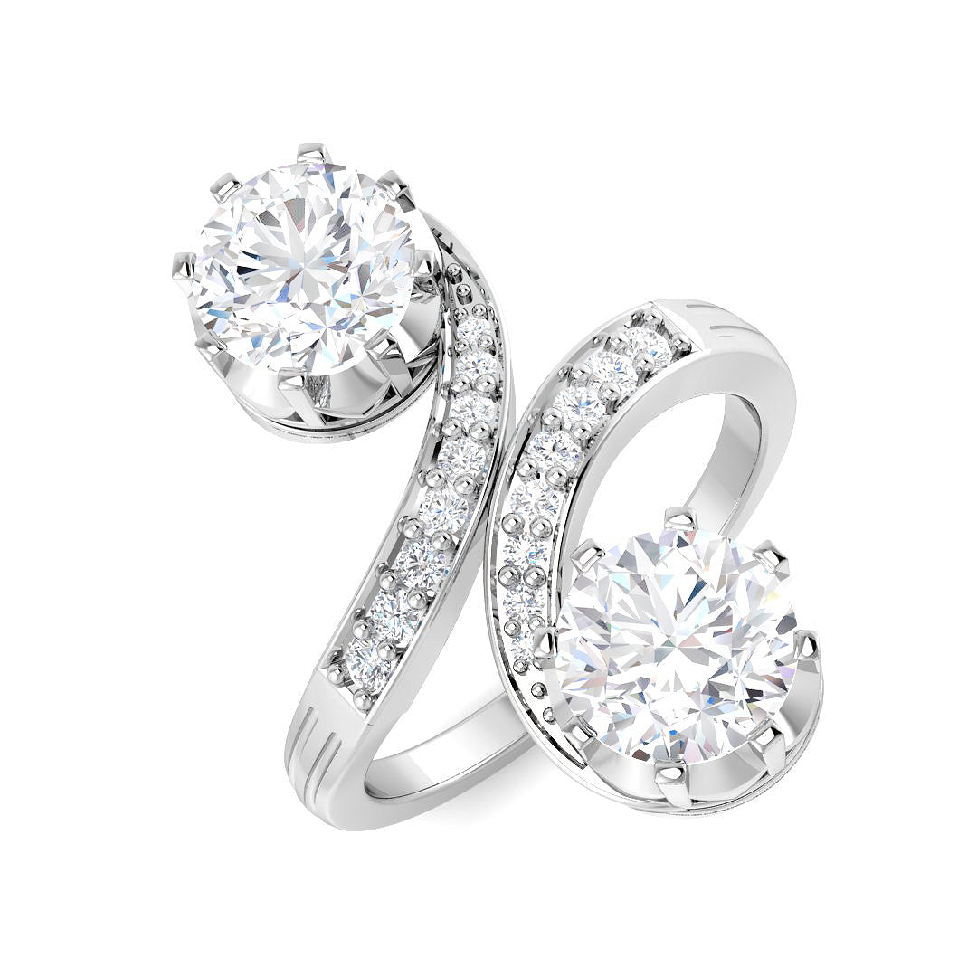 Two Stone Lab-Grown Diamond Ring 2.26ct – SR5897 – 18k White Gold