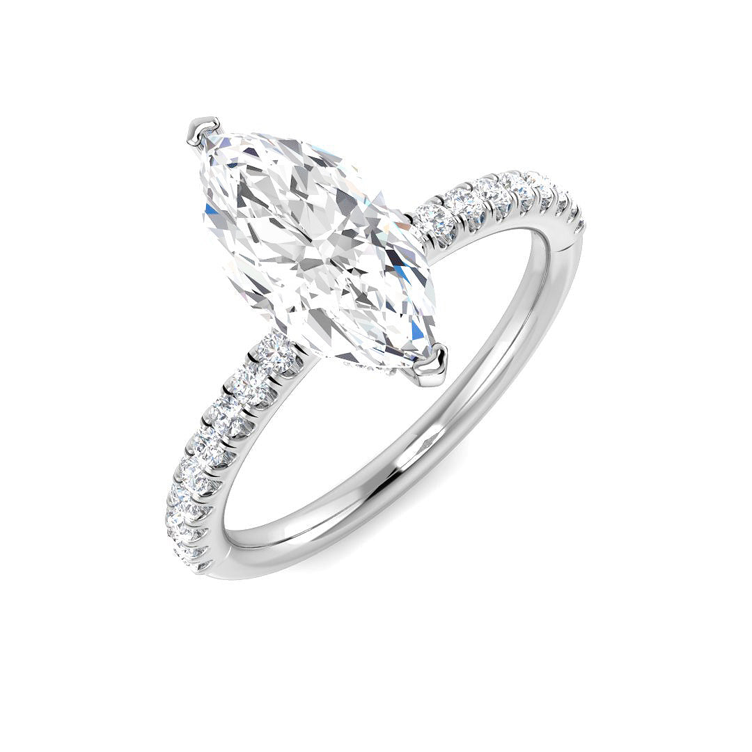Engagement Lab-Grown Diamond Ring 1.02ct–5.58ct – SR5819 – 18k White Gold
