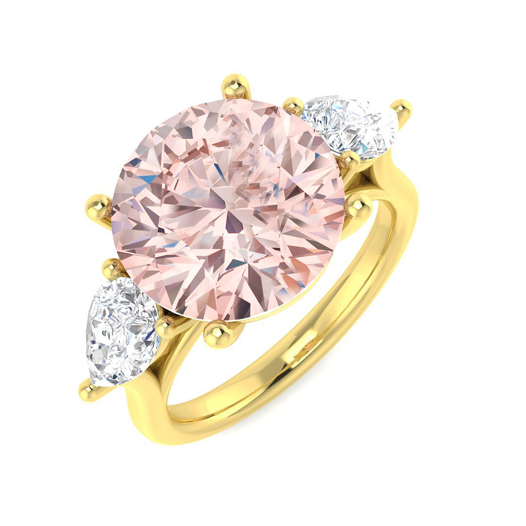 Three Stone Lab-Grown Diamond Ring 6.7ct – SR7174 – 18k Yellow Gold