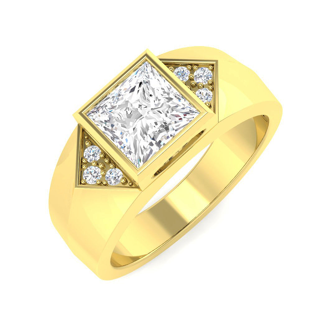 Signet Lab-Grown Diamond Ring 2.11ct – SR5606 – 18k Yellow Gold