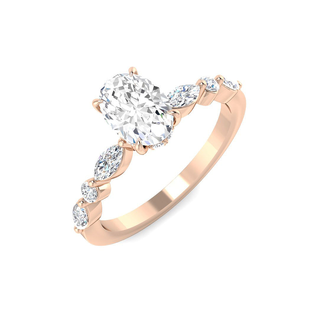 Engagement Lab-Grown Diamond Ring 1.41ct–3.99ct – SR4628 – 18k Rose Gold