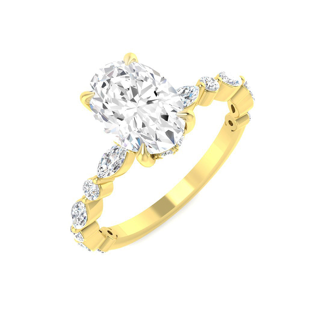 Engagement Lab-Grown Diamond Ring 1.41ct–3.99ct – SR4628 – 18k Yellow Gold