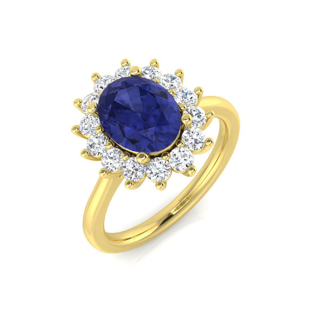 Tanzanite Diamond Ring 2.36ct–3.82ct – SL8825~TZ – 18k Yellow Gold