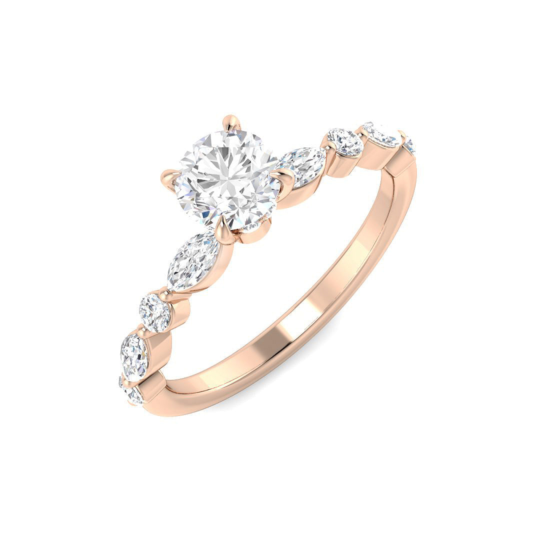 Engagement Diamond Ring 0.9ct–2.58ct – SR4633 – 18k Rose Gold