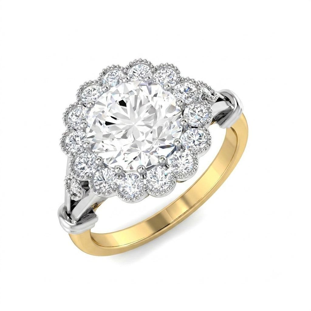 Vintage Diamond Ring 1.21ct–3.76ct – SR7352 – 18k Yellow Gold