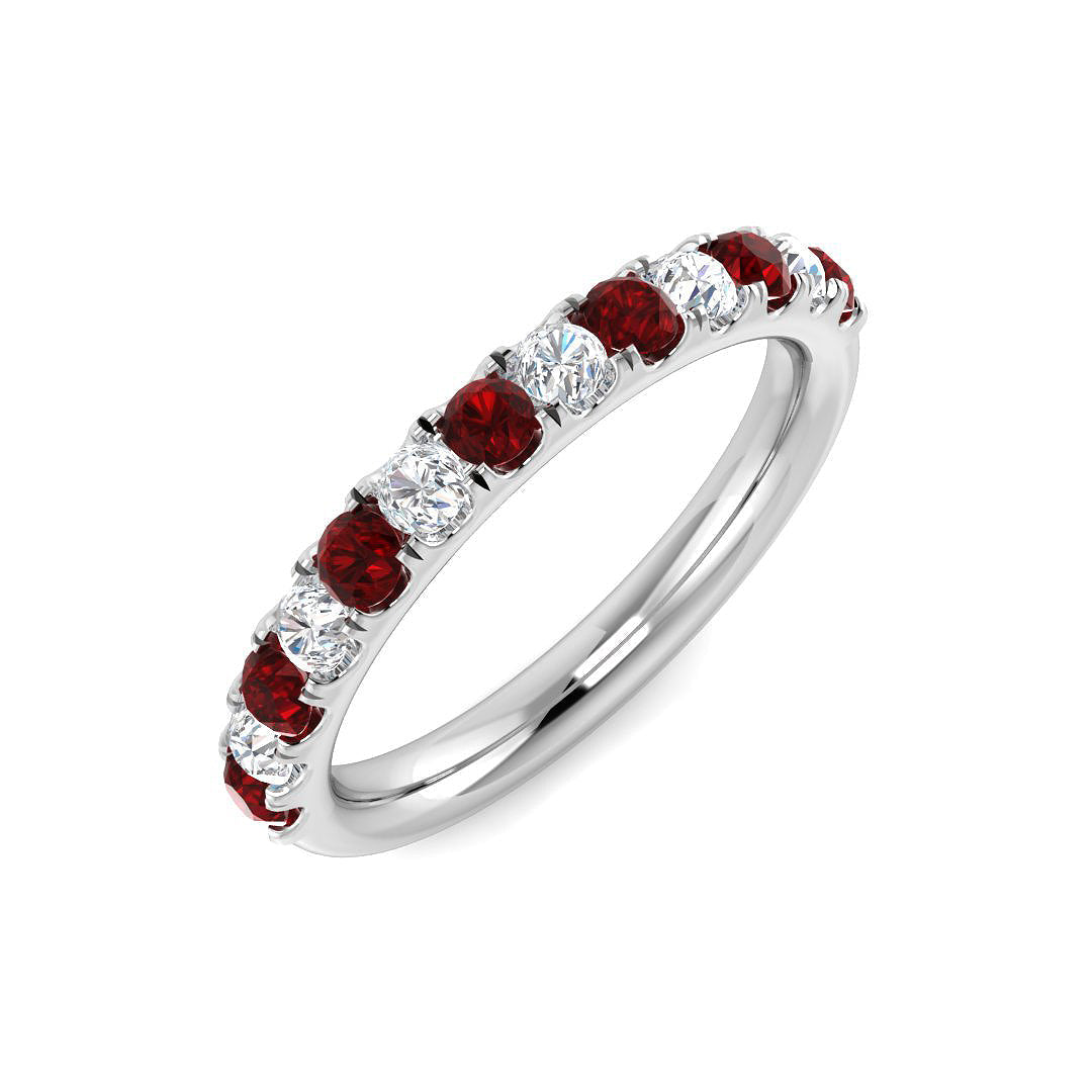 Half Eternity Diamond Ring 0.64ct – SL9586~RY – 18k White Gold