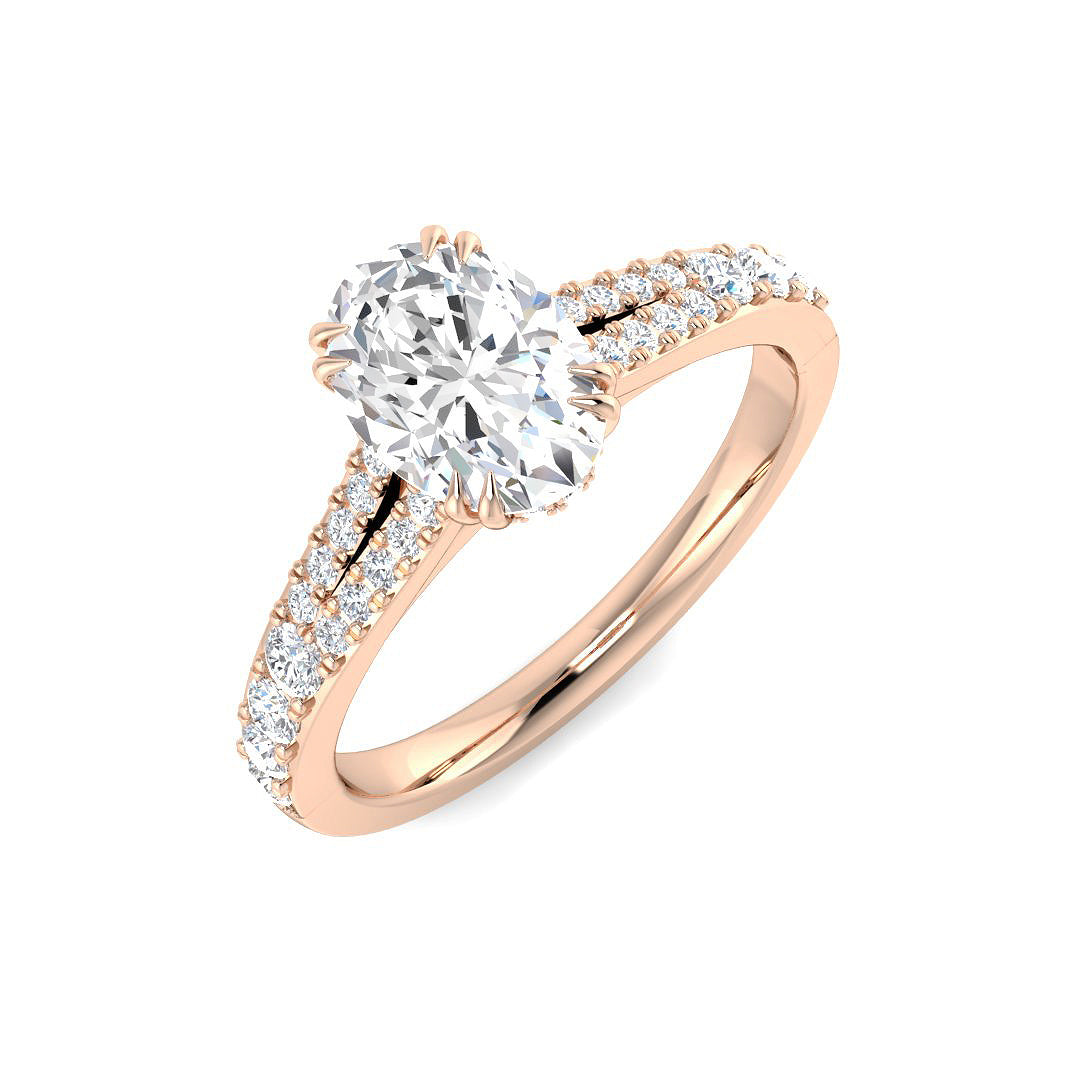 Engagement Lab-Grown Diamond Ring 1.34ct–2.41ct – SR5115 – 18k Rose Gold