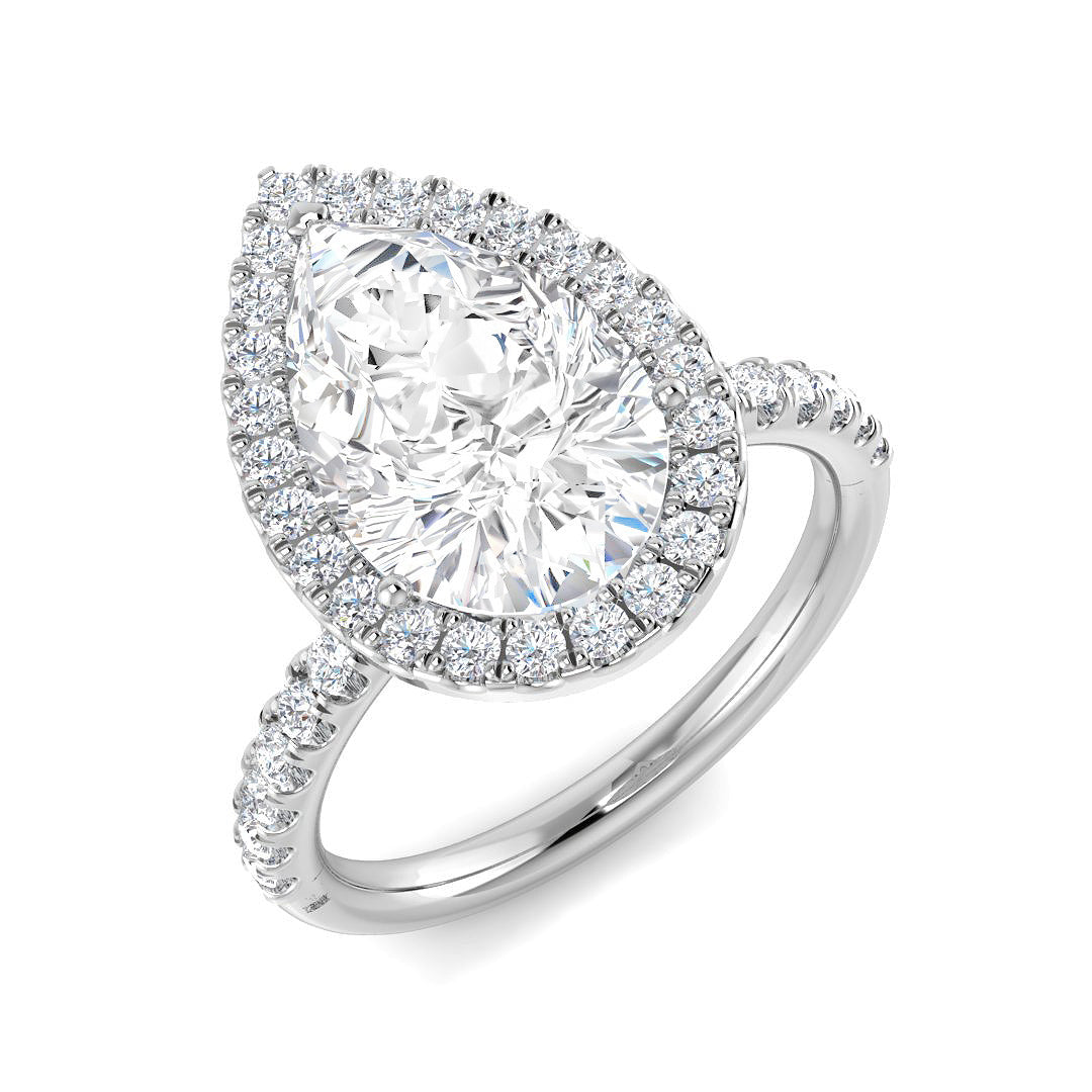 Halo Diamond Ring 0.55ct–5.71ct – SR530 – 18k White Gold