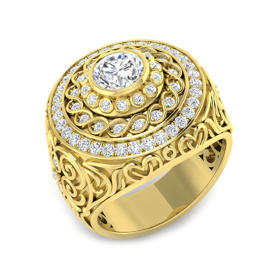 Signet Lab-Grown Diamond Ring 1.81ct–1.84ct – SR5602 – 18k Yellow Gold