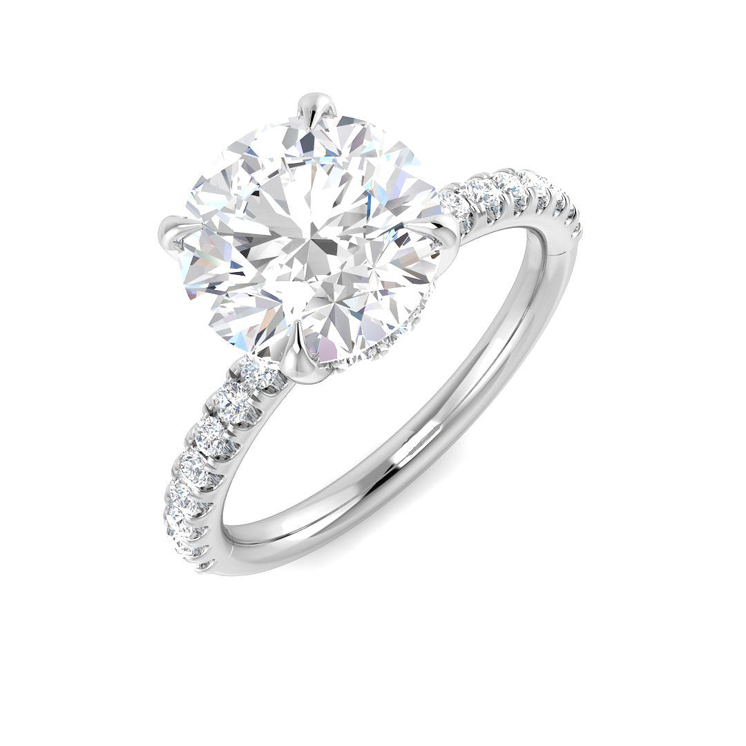 Engagement Lab-Grown Diamond Ring 3.36ct–3.41ct – SR5838 – 18k White Gold