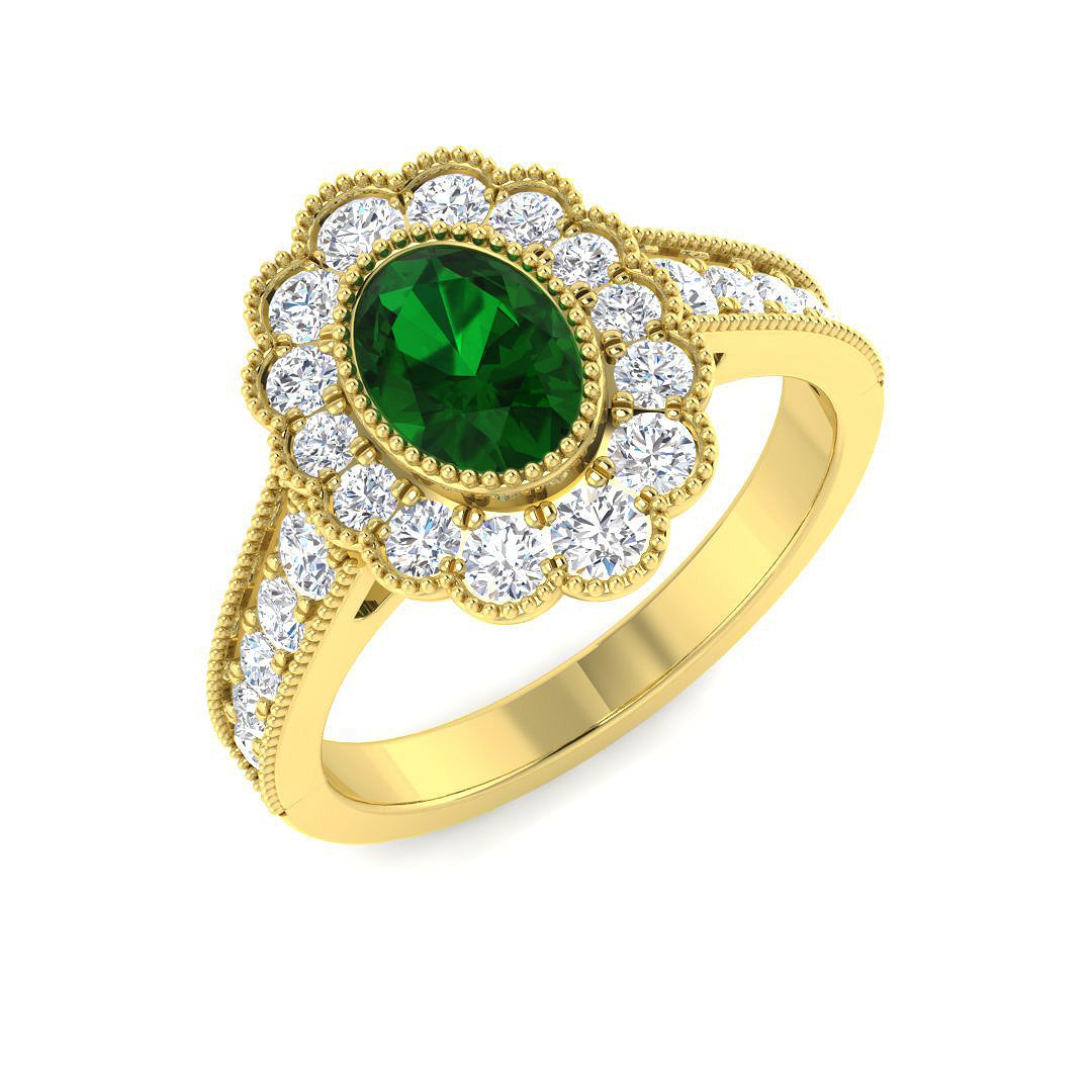 Vintage Lab-Grown Diamond Ring 1.34ct–3.06ct – SR7469~COEM – 18k Yellow Gold