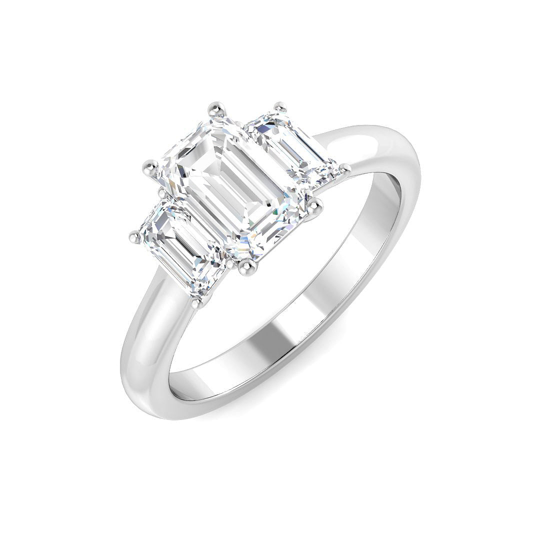 Three Stone Lab-Grown Diamond Ring 1.65ct – SR5273 – 18k White Gold