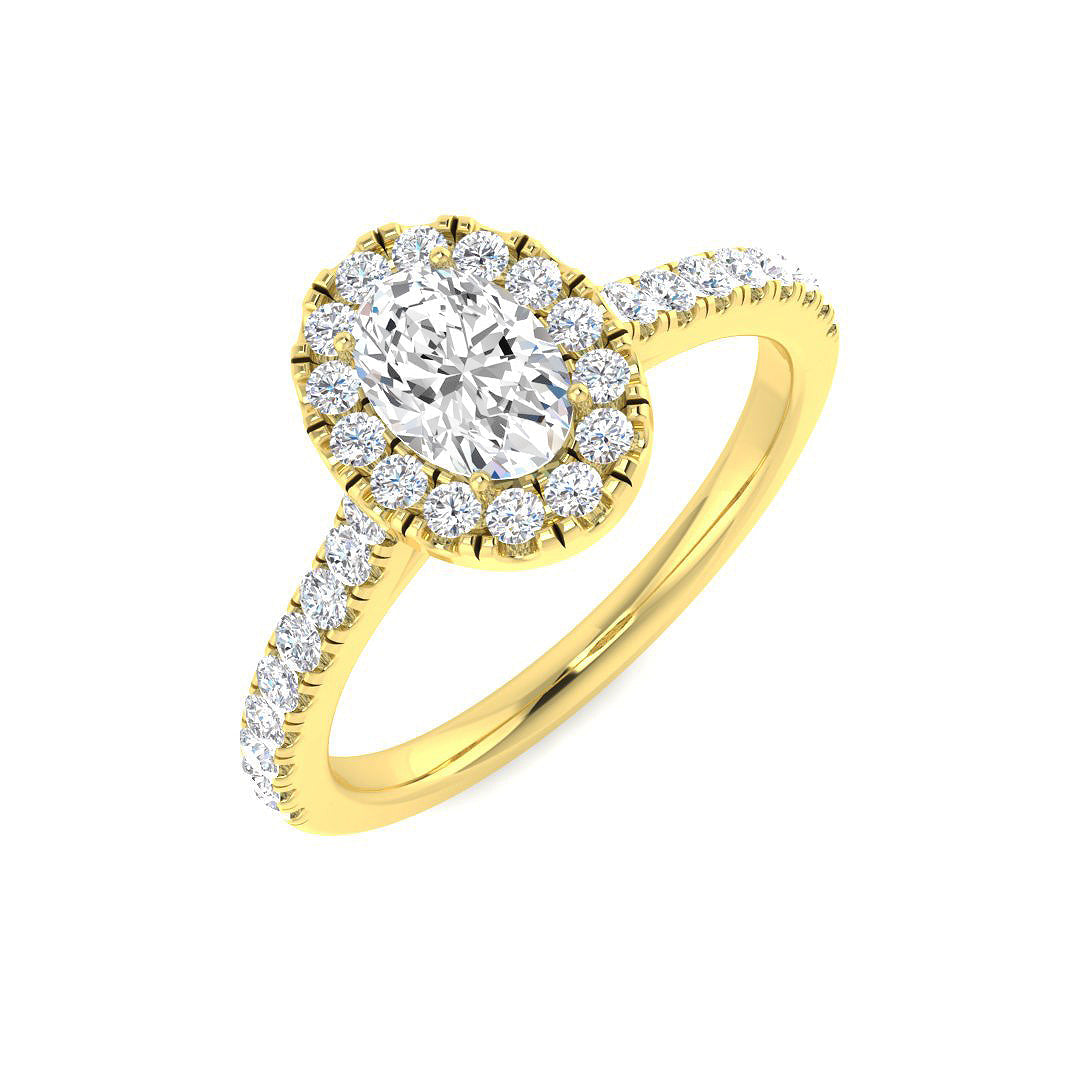 Halo Diamond Ring 0.63ct–5.92ct – SR54 – 9k Yellow Gold