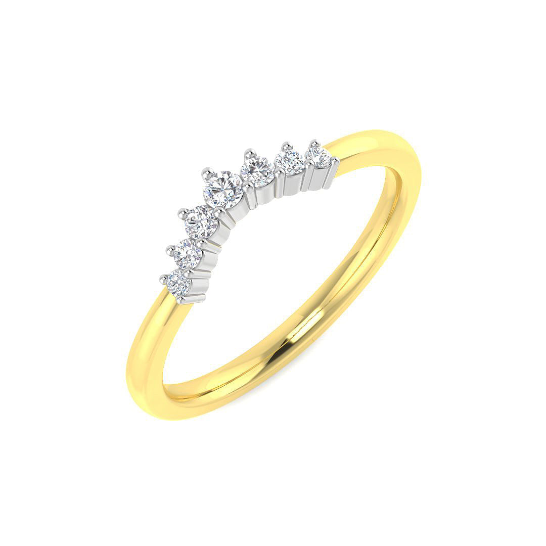 Wishbone Diamond Ring 0.12ct – SR6256 – 18k Yellow Gold