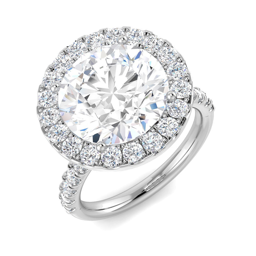 Halo Lab-Grown Diamond Ring 5.82ct – SR6125 – 18k White Gold
