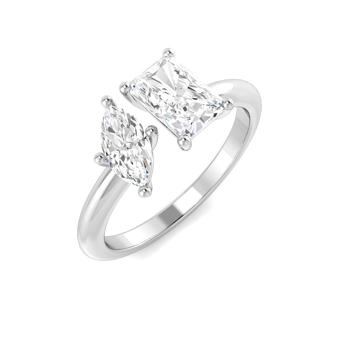 Two Stone Lab-Grown Diamond Ring 1.3ct – SR4442 – 18k White Gold