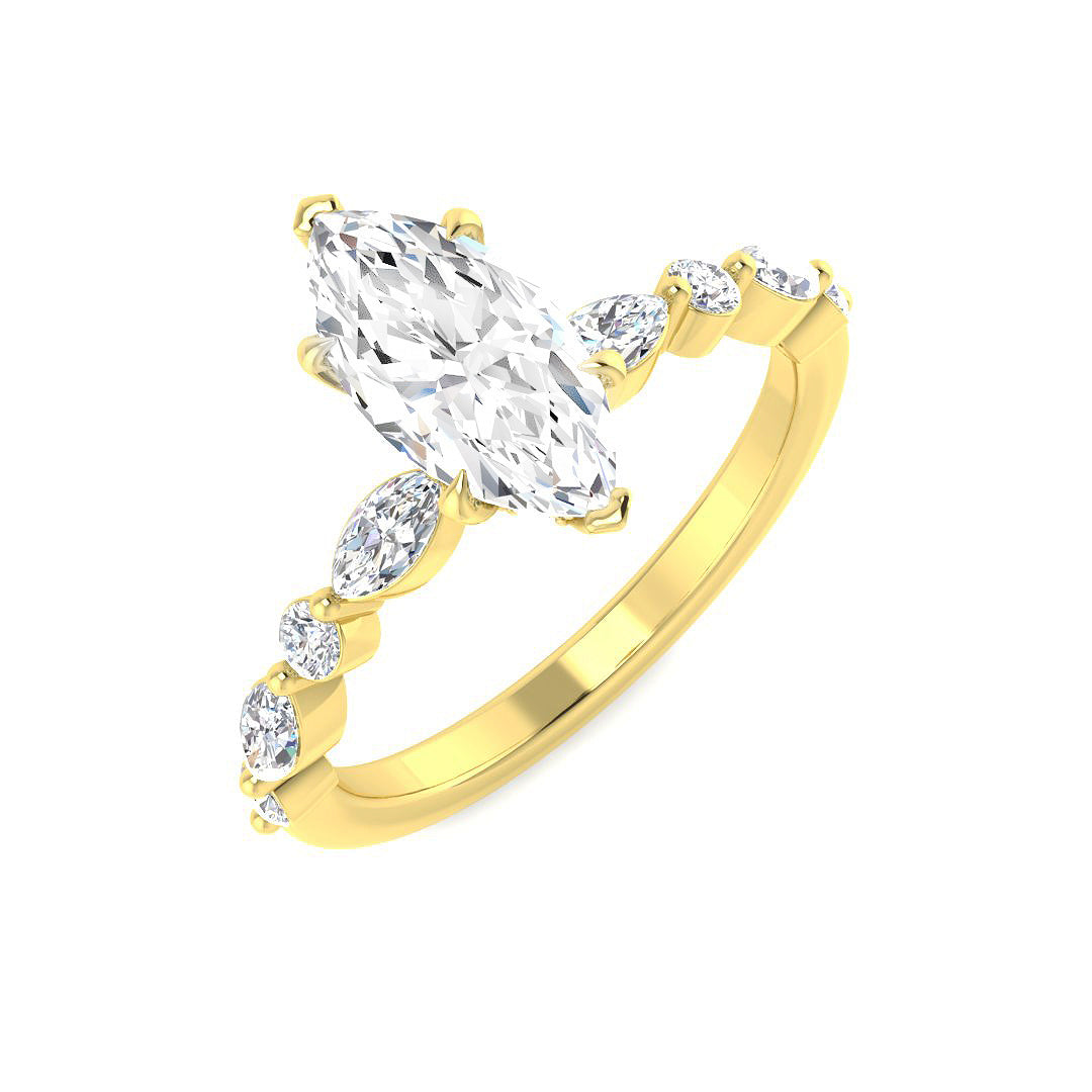 Engagement Lab-Grown Diamond Ring 1.5ct–1.52ct – SR6809 – 18k Yellow Gold