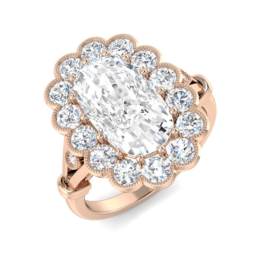 Vintage Lab-Grown Diamond Ring 4.17ct – SR6967 – 18k Rose Gold