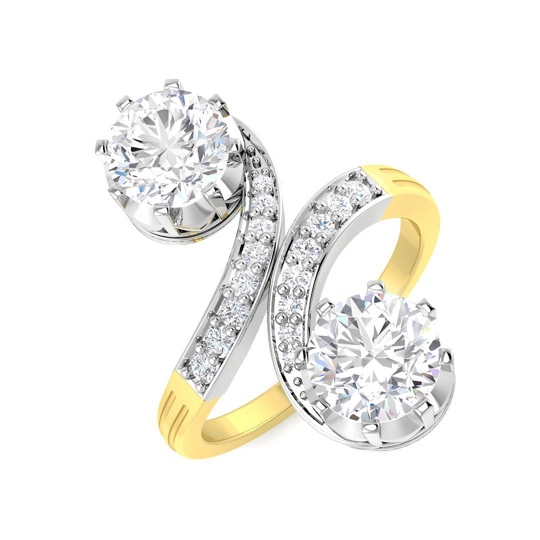 Two Stone Lab-Grown Diamond Ring 2.26ct – SR5897 – 18k Yellow Gold