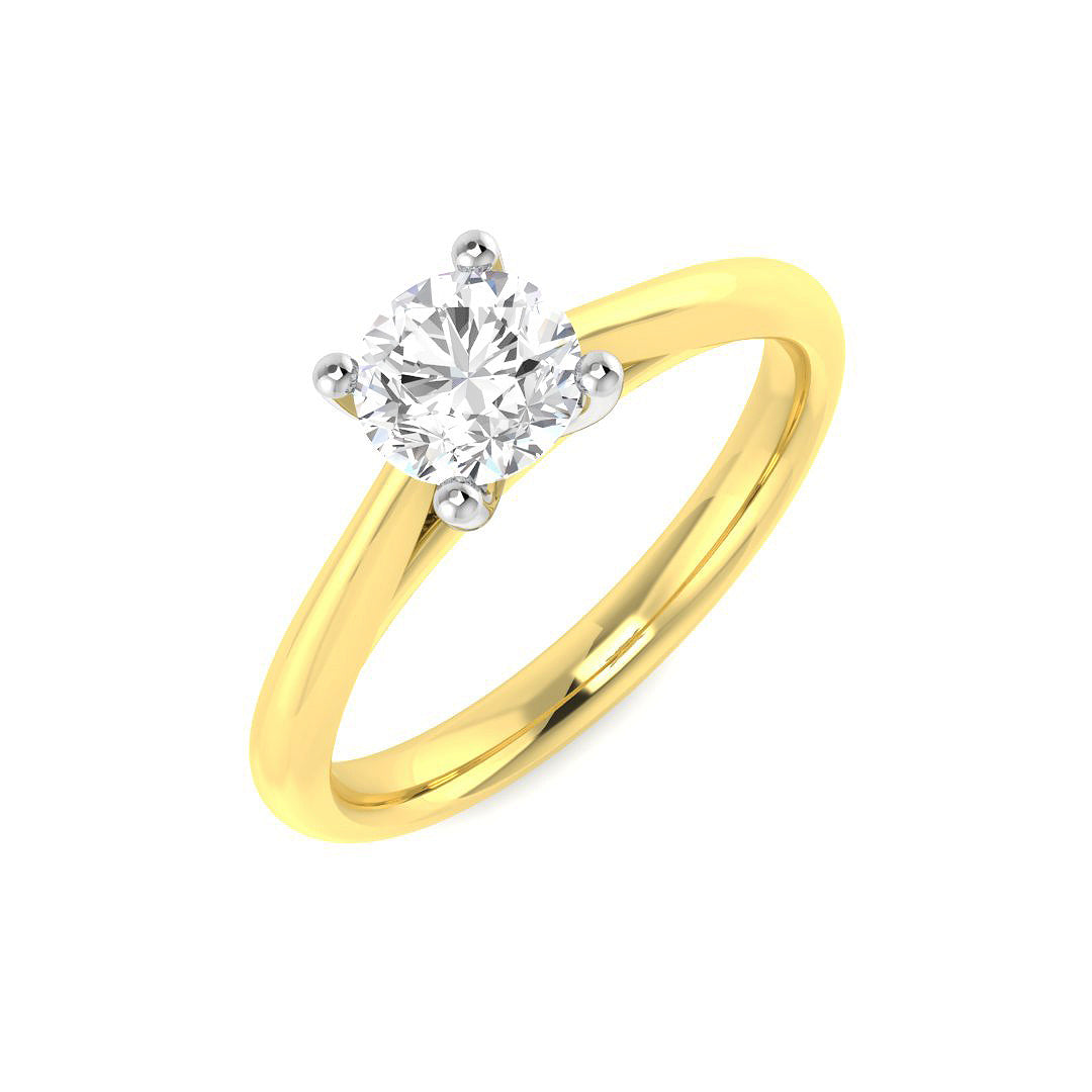 Engagement Diamond Ring 0.6ct – SR125-5.50MM – 18k Yellow Gold
