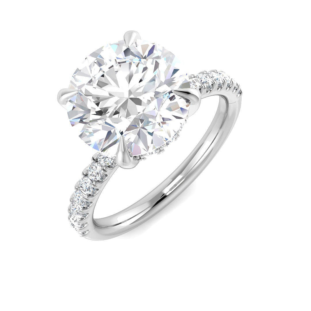 Engagement Lab-Grown Diamond Ring 4.39ct–4.43ct – SR5839 – 18k White Gold