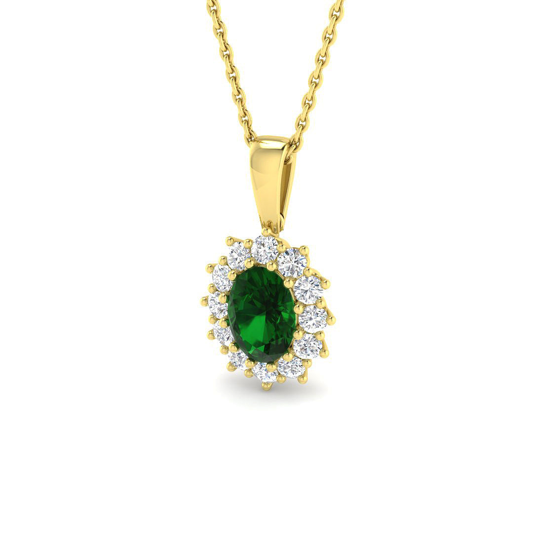 Emerald Lab-Grown Diamond Ring 1.2ct–3.55ct – SP4681~COEM – 18k Yellow Gold