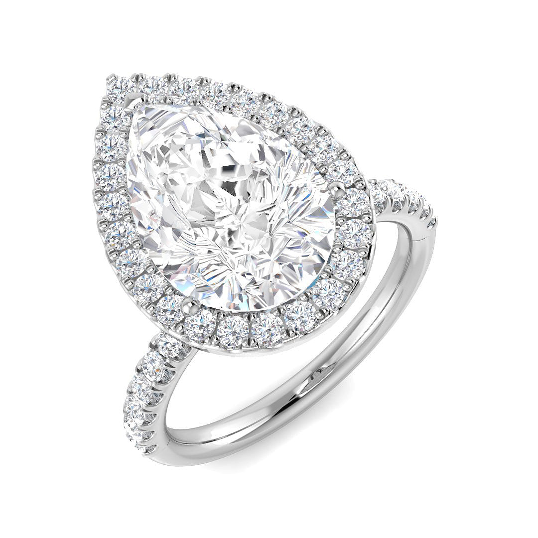 Halo Diamond Ring 0.55ct–5.71ct – SR530 – 18k White Gold